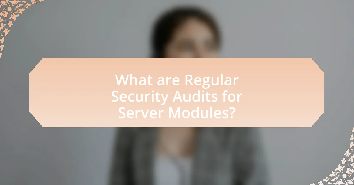 What are Regular Security Audits for Server Modules?