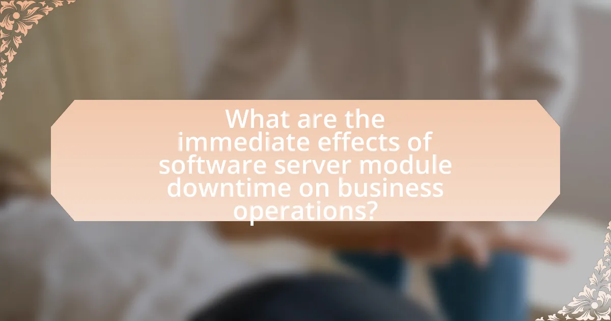 What are the immediate effects of software server module downtime on business operations?