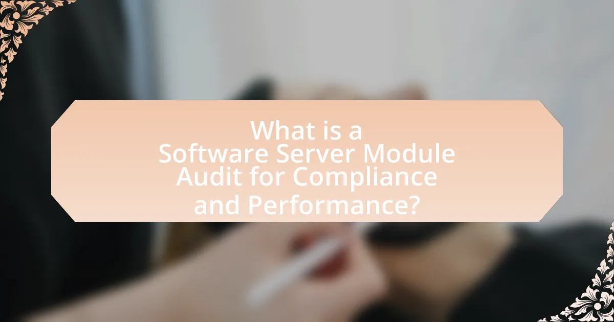 What is a Software Server Module Audit for Compliance and Performance?