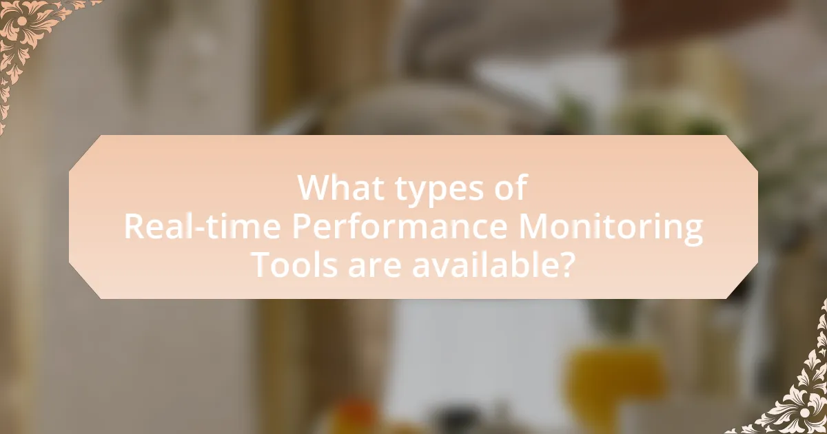 What types of Real-time Performance Monitoring Tools are available?